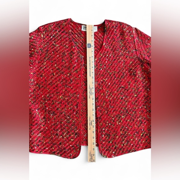 VINTAGE CHICOS WOVEN SILK BLAZER WOMENS SIZE 2 - Picture 7 of 7